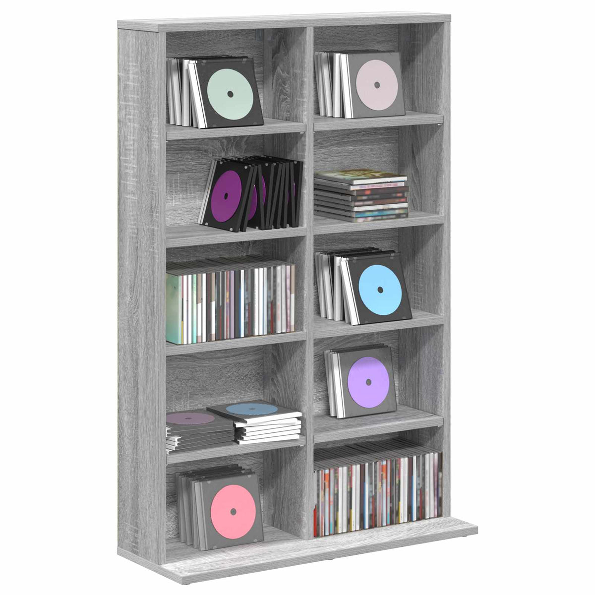 Vidaxl cd kast grijs sonoma 65 x 23,5 x 97,5 cm bewerkt hout