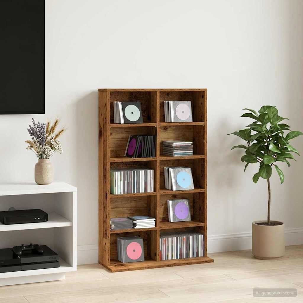 Vidaxl cd kast oud hout 65 x 23,5 x 97,5 cm bewerkt hout