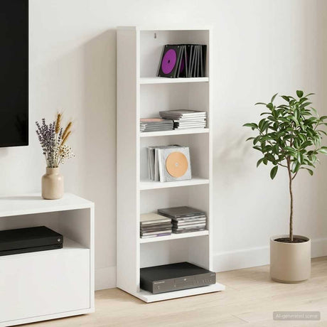Vidaxl cd kast wit 33 x 23,5 x 97,5 cm bewerkt hout