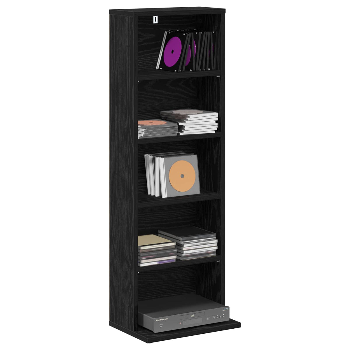 Vidaxl cd kast zwart eiken 33 x 23,5 x 97,5 cm bewerkt hout