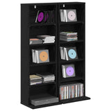 Vidaxl cd kast 2 st zwart eiken 33 x 23,5 x 97,5 cm bewerkt hout