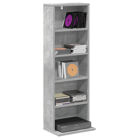 Vidaxl cd kast betongrijs 33 x 23,5 x 97,5 cm bewerkt hout