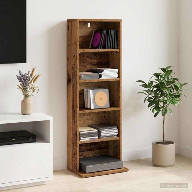 Vidaxl cd kast oud hout 33 x 23,5 x 97,5 cm bewerkt hout
