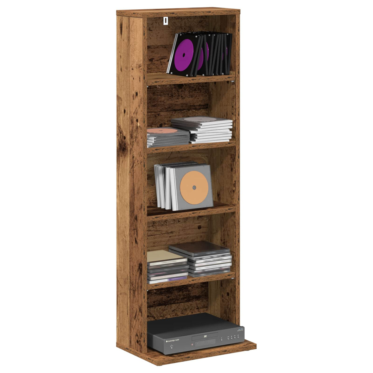 Vidaxl cd kast oud hout 33 x 23,5 x 97,5 cm bewerkt hout