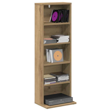 Vidaxl cd kast artisanaal eiken 33 x 23,5 x 97,5 cm bewerkt hout