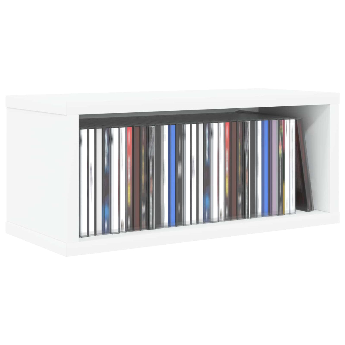 Vidaxl cd opbergrek wit 40 x 17 x 17 cm bewerkt hout