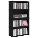 Vidaxl cd opslag rek 4 st zwart eiken 40 x 17 x 17 cm bewerkt hout