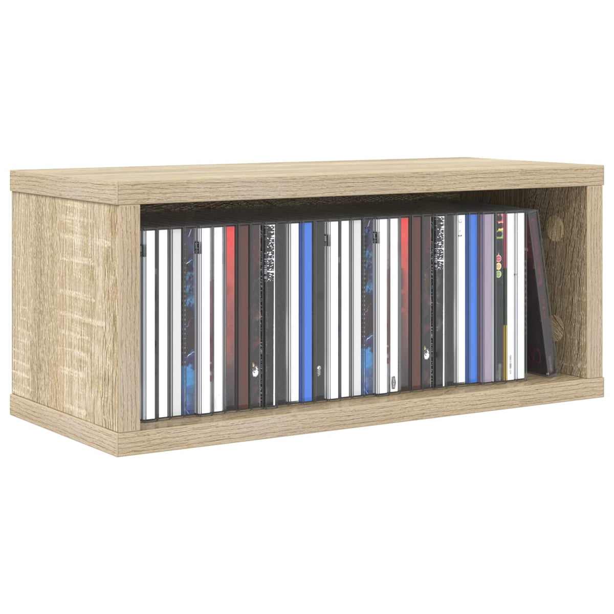 Vidaxl cd opslag rek 2 st sonoma eiken 40 x 17 x 17 cm bewerkt hout