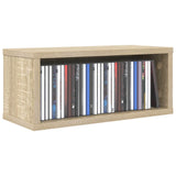 Vidaxl cd opslag rek 2 st sonoma eiken 40 x 17 x 17 cm bewerkt hout