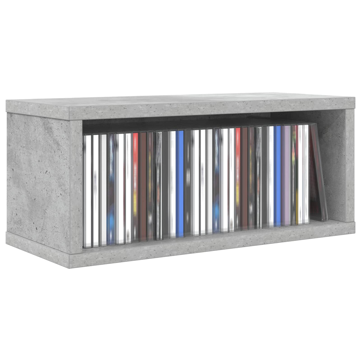 Vidaxl cd opslag rek 2 st betongrijs 40 x 17 x 17 cm bewerkt hout