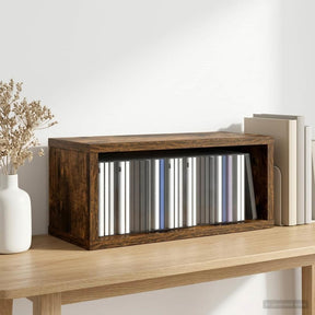 Vidaxl cd opslag rek gerookt eiken 40 x 17 x 17 cm bewerkt hout