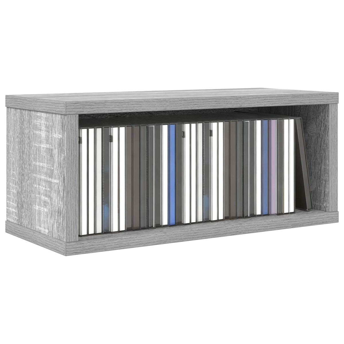 Vidaxl cd opslag rek 2 st grijs sonoma 40 x 17 x 17 cm bewerkt hout