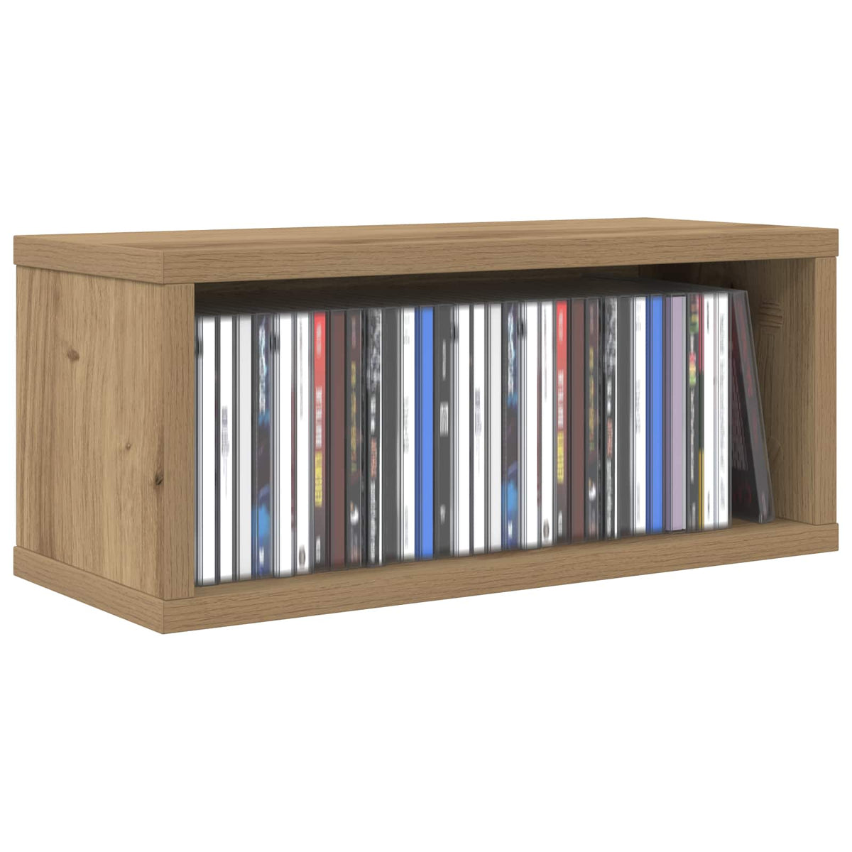 Vidaxl cd opslag rek artisanaal eiken 40 x 17 x 17 cm bewerkt hout