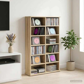 Vidaxl cd kast sonoma eiken 60 x 17 x 92 cm bewerkt hout