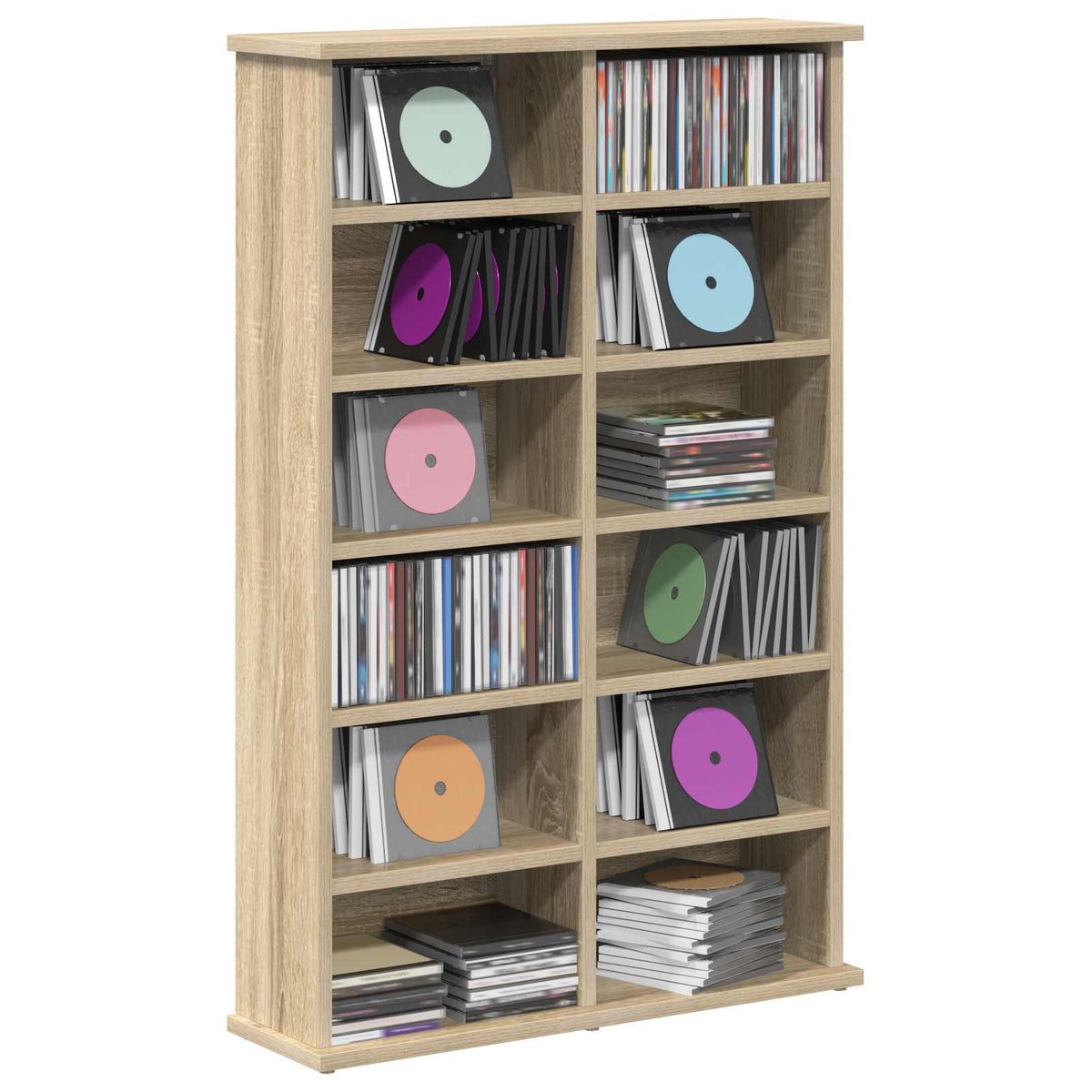 Vidaxl cd kast sonoma eiken 60 x 17 x 92 cm bewerkt hout