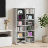 Vidaxl cd kast betongrijs 60 x 17 x 92 cm bewerkt hout