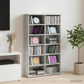 Vidaxl cd kast betongrijs 60 x 17 x 92 cm bewerkt hout