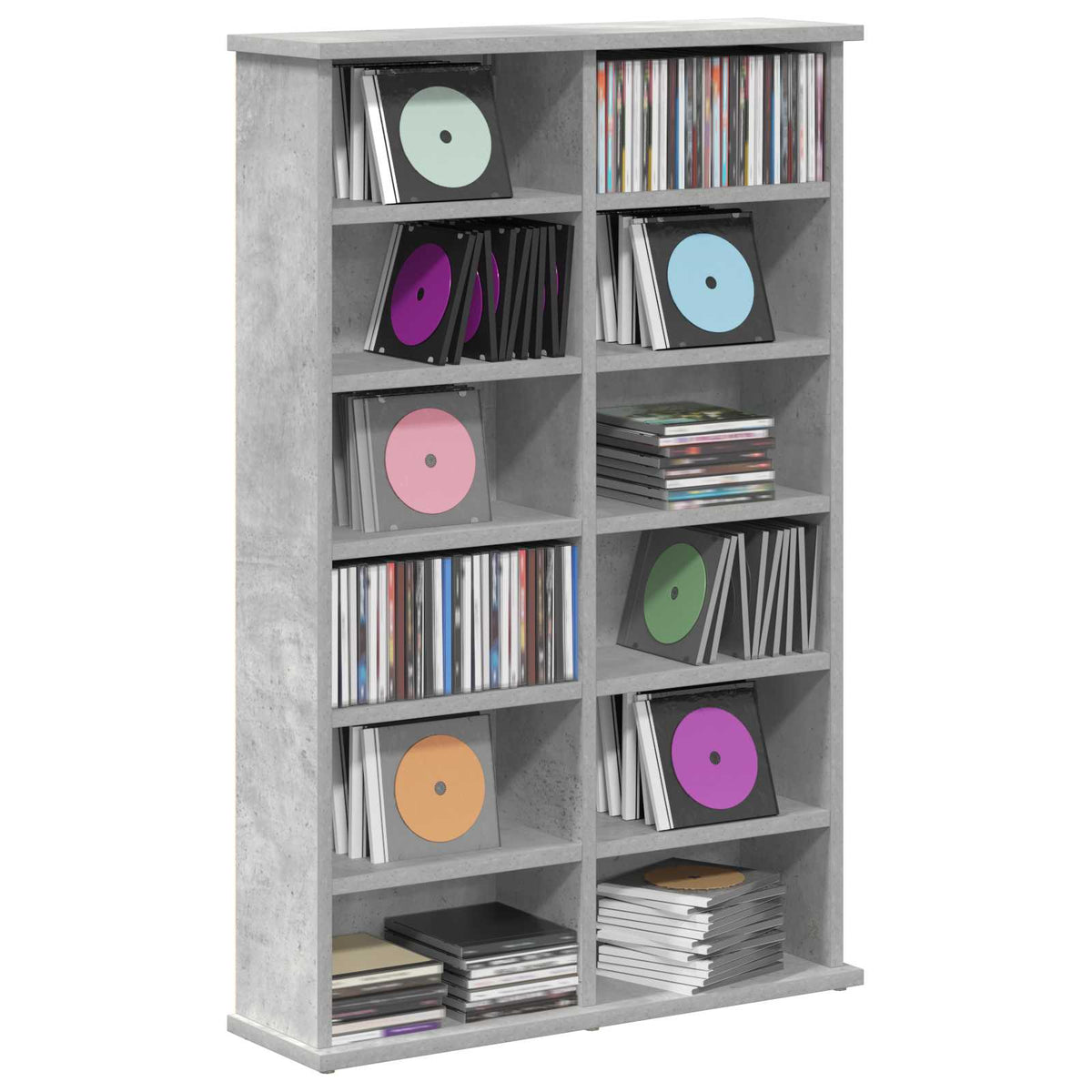 Vidaxl cd kast betongrijs 60 x 17 x 92 cm bewerkt hout