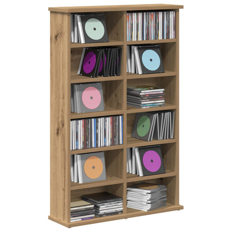Vidaxl cd kast artisanaal eiken 60 x 17 x 92 cm bewerkt hout
