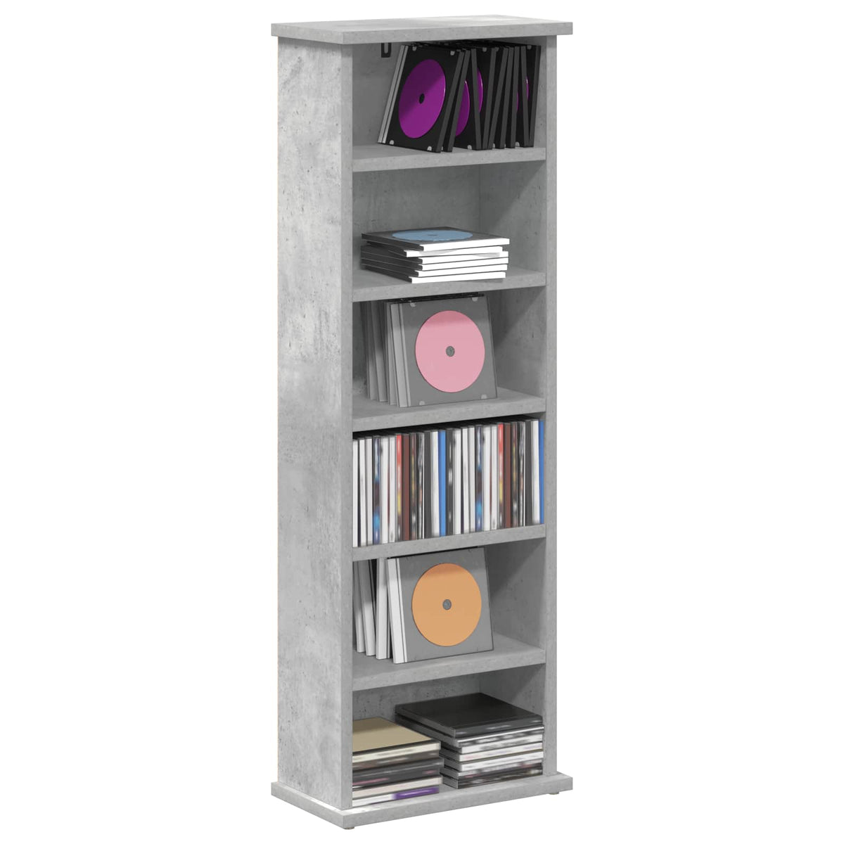Vidaxl cd kast betongrijs 60 x 17 x 92 cm bewerkt hout