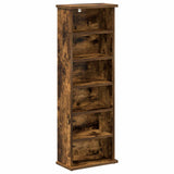Vidaxl cd kast gerookt eiken 60 x 17 x 92 cm bewerkt hout