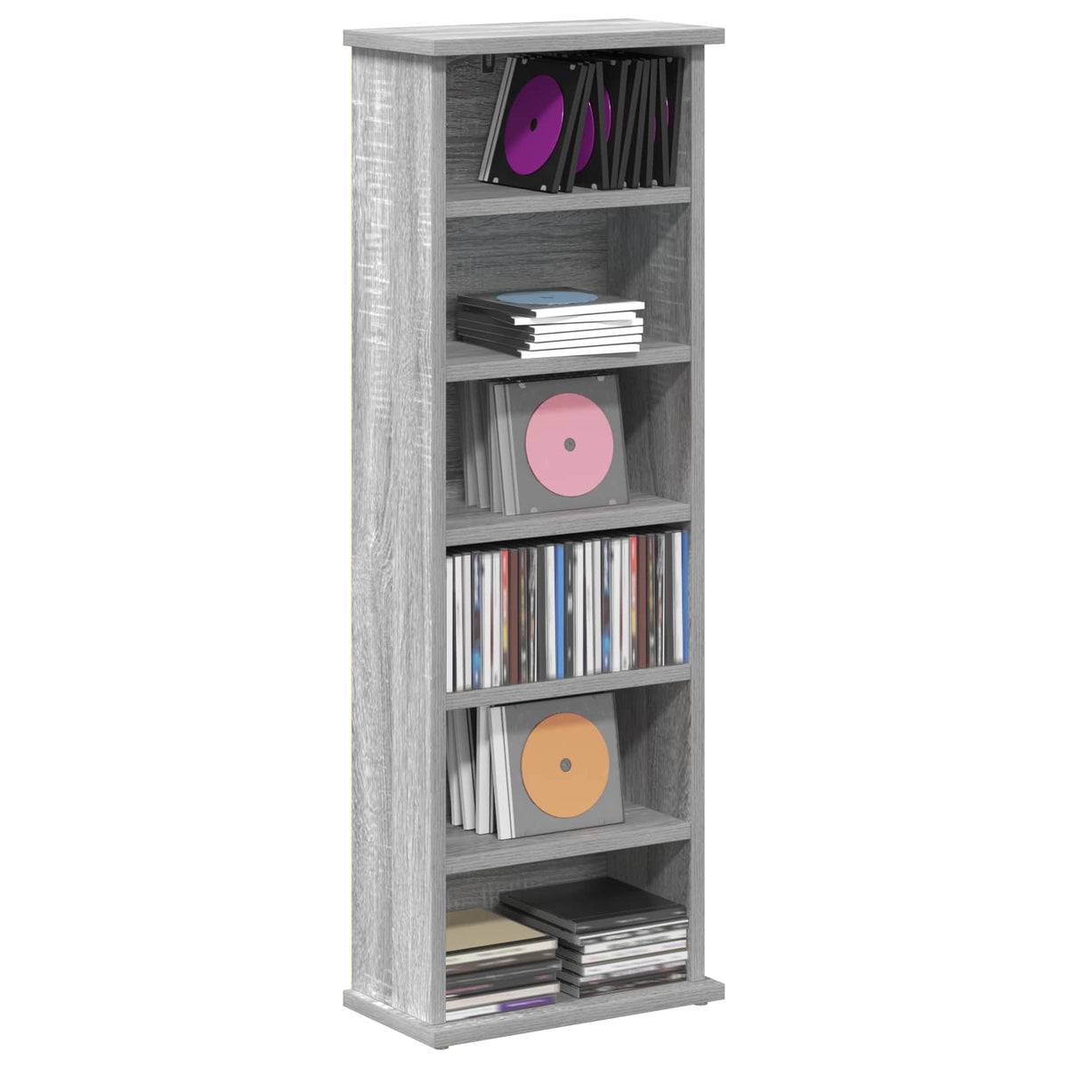 Vidaxl cd kast grijs sonoma 60 x 17 x 92 cm bewerkt hout