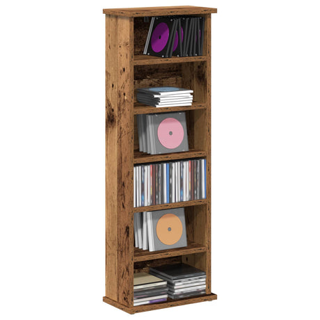 Vidaxl cd kast oud hout 60 x 17 x 92 cm bewerkt hout