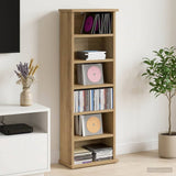 Vidaxl cd kast artisanaal eiken 60 x 17 x 92 cm bewerkt hout
