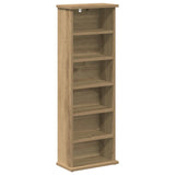 Vidaxl cd kast artisanaal eiken 60 x 17 x 92 cm bewerkt hout