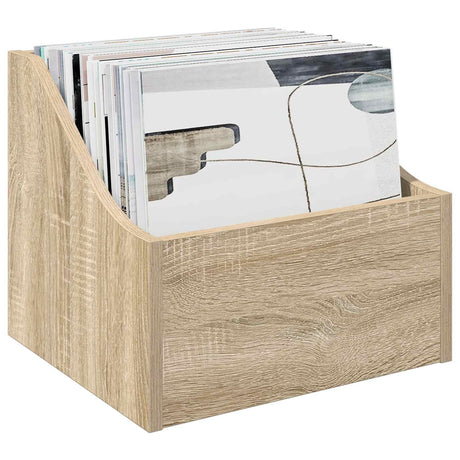 Vidaxl lp recorddoos sonoma eiken 37 x 33 x 32 cm bewerkt hout