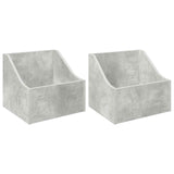 Vidaxl lp recorddoos 2 st betongrijs 37 x 33 x 32 cm bewerkt hout