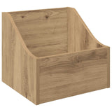 Vidaxl lp recorddoos artisanaal eiken 37 x 33 x 32 cm bewerkt hout