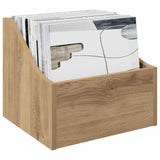 Vidaxl lp recorddoos artisanaal eiken 37 x 33 x 32 cm bewerkt hout