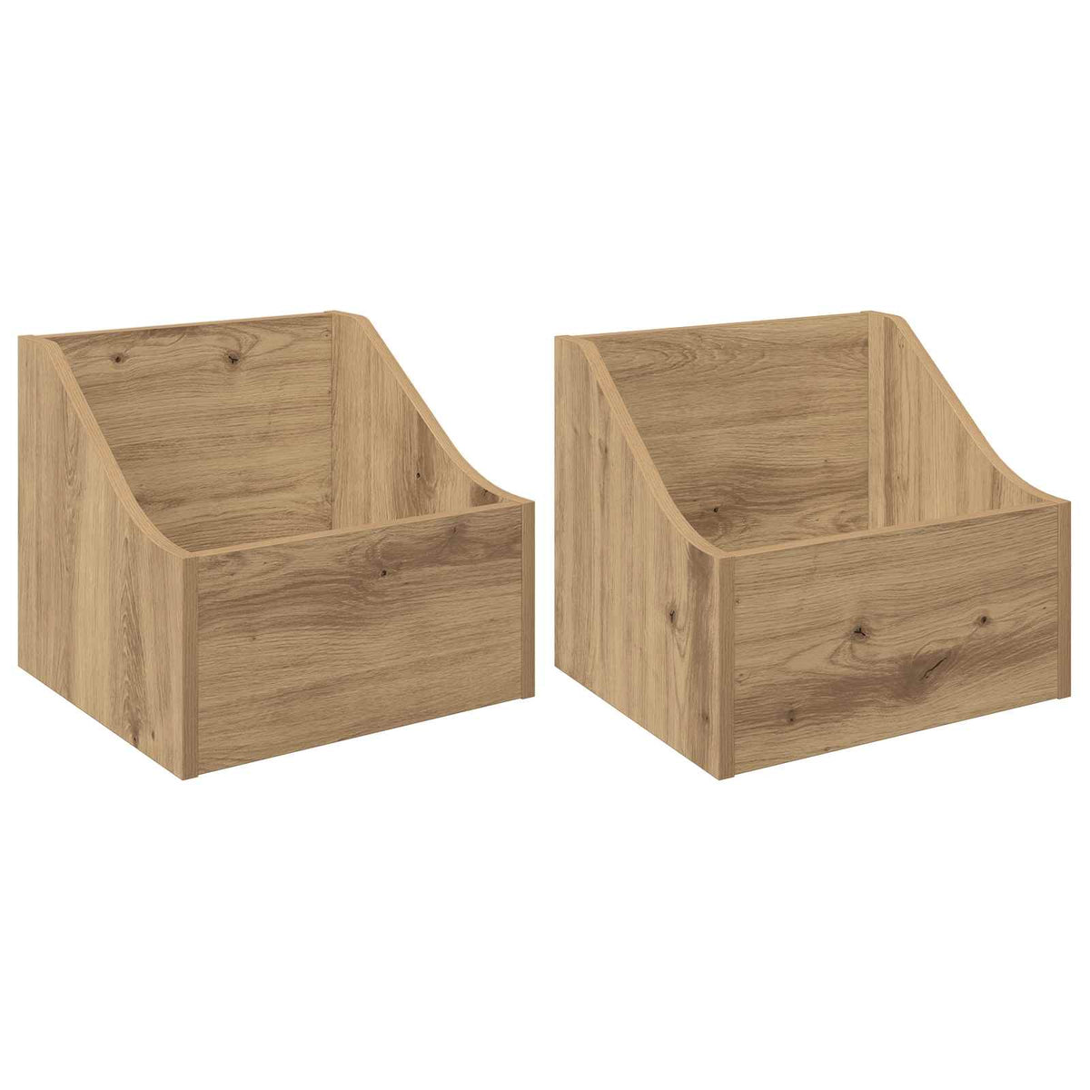 Vidaxl lp recorddoos 2 st artisanaal eiken 37 x 33 x 32 cm