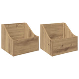 Vidaxl lp recorddoos 2 st artisanaal eiken 37 x 33 x 32 cm