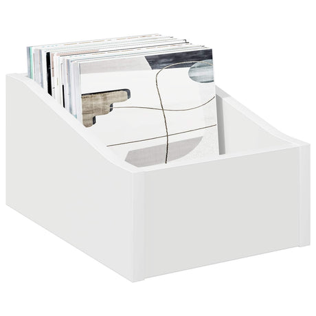 Vidaxl lp recorddoos wit 23 x 33 x 16 cm bewerkt hout