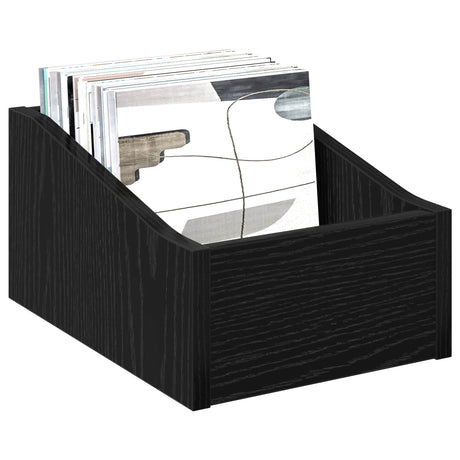 Vidaxl lp recorddoos zwart eiken 23 x 33 x 16 cm bewerkt hout