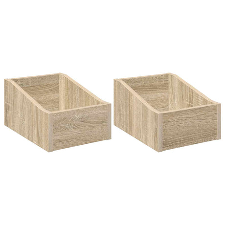 Vidaxl lp recorddoos 2 st sonoma eiken 23 x 33 x 16 cm bewerkt hout