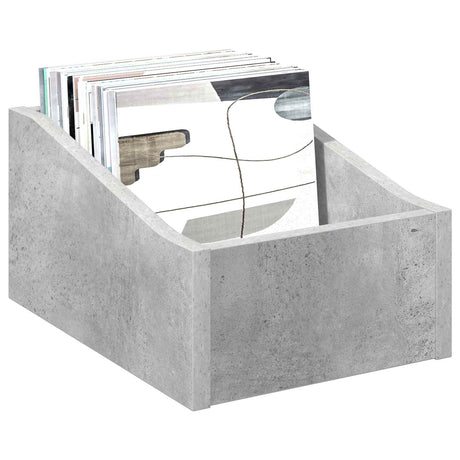 Vidaxl lp recorddoos 2 st betongrijs 23 x 33 x 16 cm bewerkt hout