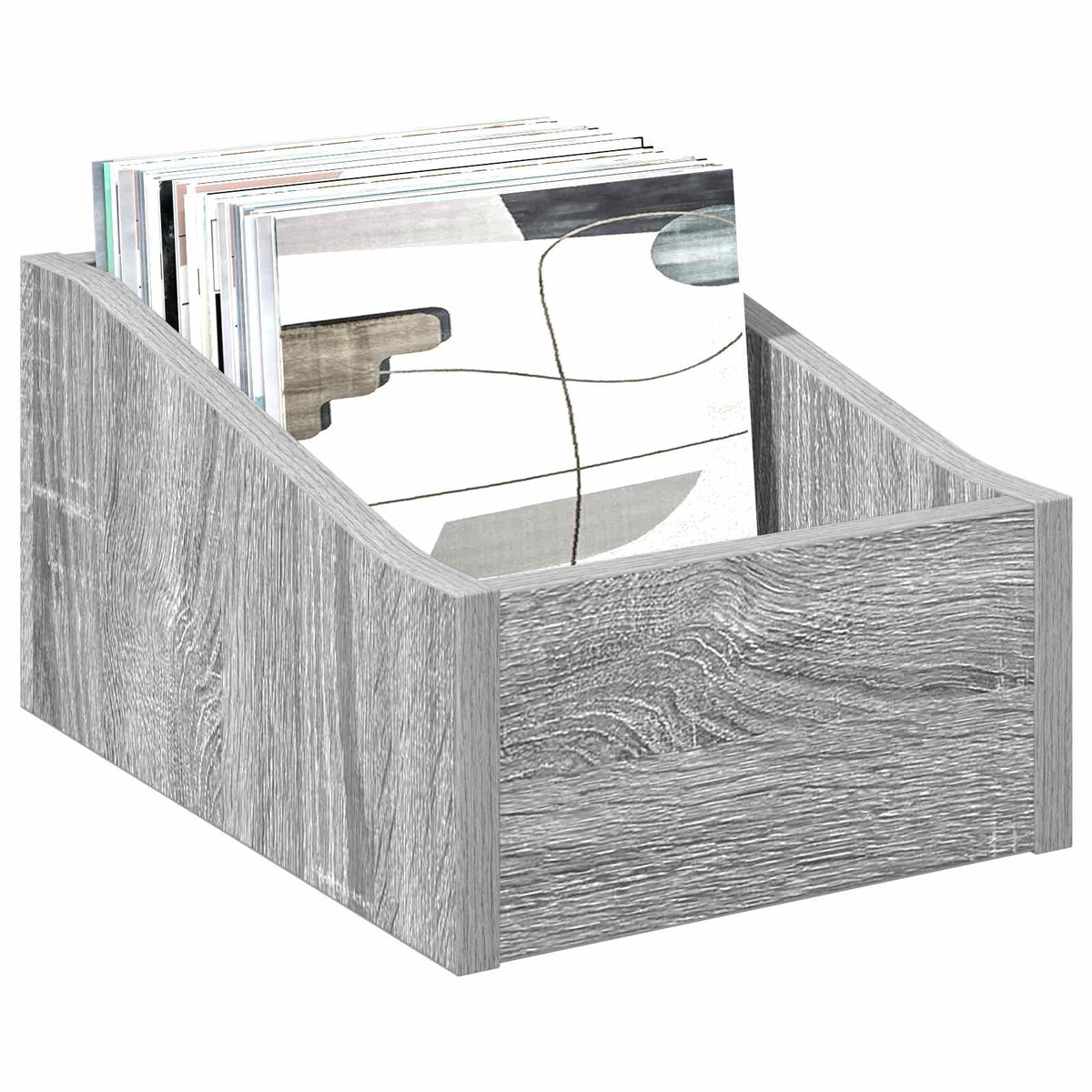 Vidaxl lp recorddoos grijs sonoma 23 x 33 x 16 cm bewerkt hout