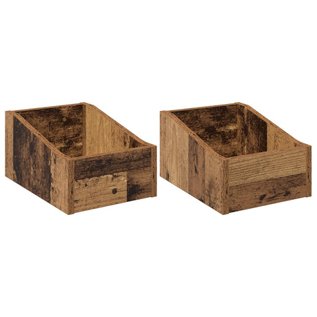 Vidaxl lp recorddoos 2 st oud hout 23 x 33 x 16 cm bewerkt hout