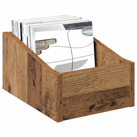 Vidaxl lp recorddoos 2 st oud hout 23 x 33 x 16 cm bewerkt hout