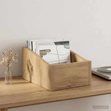 Vidaxl lp recorddoos artisanaal eiken 23 x 33 x 16 cm bewerkt hout