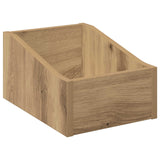 Vidaxl lp recorddoos artisanaal eiken 23 x 33 x 16 cm bewerkt hout