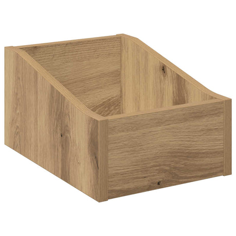 Vidaxl lp recorddoos artisanaal eiken 23 x 33 x 16 cm bewerkt hout