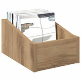 Vidaxl lp recorddoos artisanaal eiken 23 x 33 x 16 cm bewerkt hout