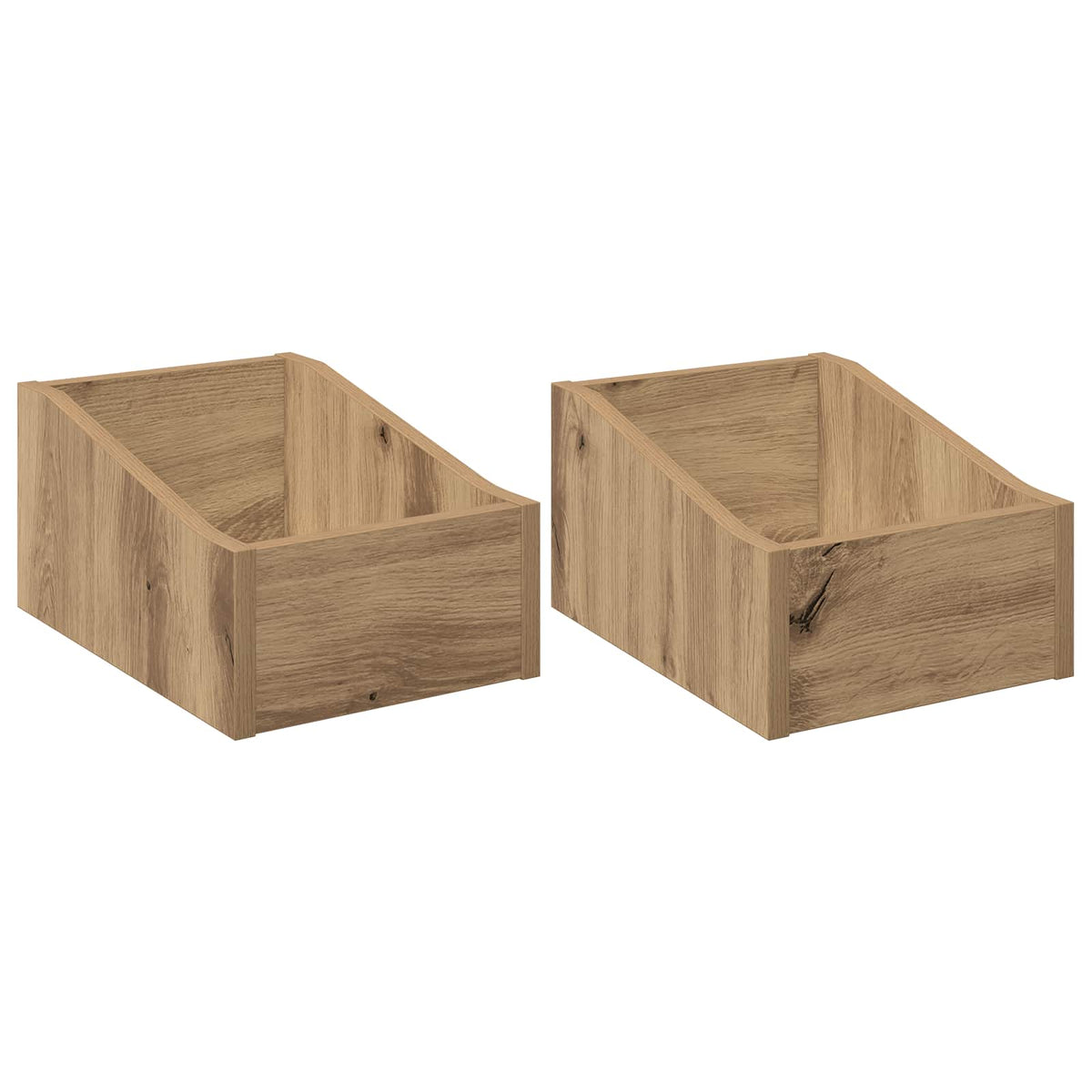 Vidaxl lp recorddoos 2 st artisanaal eiken 23 x 33 x 16 cm
