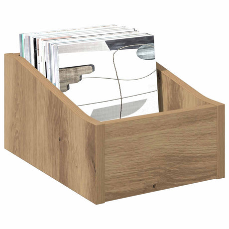 Vidaxl lp recorddoos 2 st artisanaal eiken 23 x 33 x 16 cm