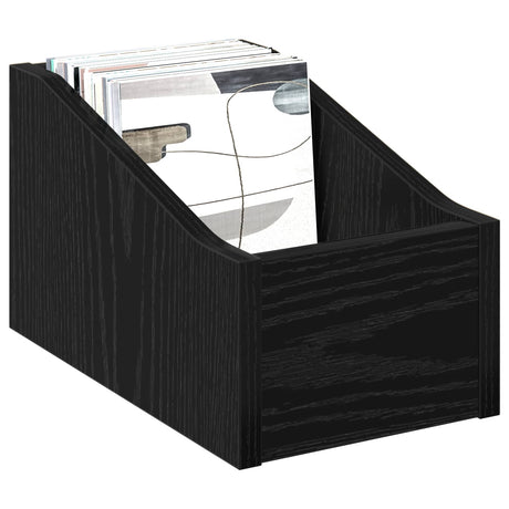Vidaxl lp recorddoos 2 st zwart eiken 18 x 32 x 18 cm bewerkt hout