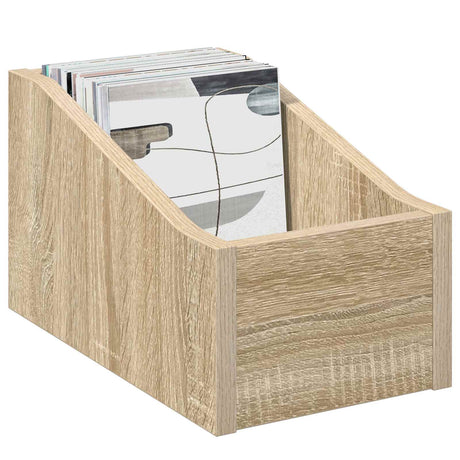 Vidaxl lp recorddoos sonoma eiken 18 x 32 x 18 cm bewerkt hout